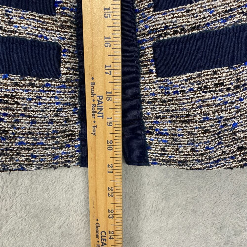 J Crew Jacket Womens 00 Petite Blue Tweed Blazer Office Lined - Picture 4 of 9